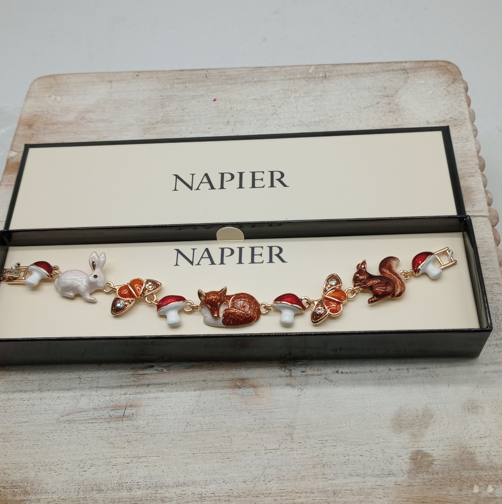 Napier Goldtone Woodland Creatures Bracelet